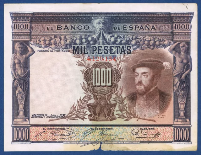 BANQUE D'ESPAGNE 1000 PESETAS Pick n° 70.a du 1e juillet 1925 en TB n° 4,120,134