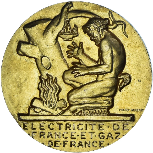 Médaille Bronze EDF / GDF - Argenté - 5,5 Cm De Diamètre (Très Bon état)