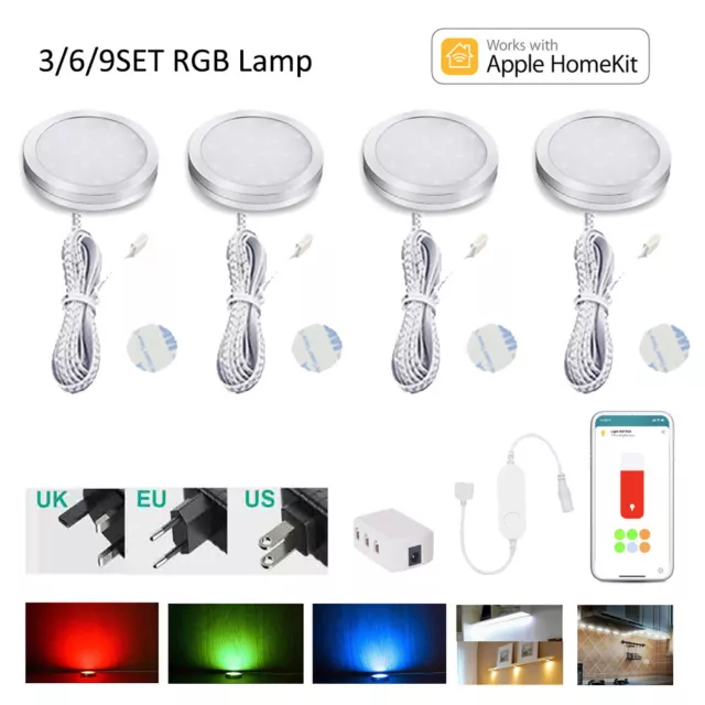 2-9er Homekit Wlan LED Unterbauleuchte RGB Schrank Küche Lamp Siri Voice Control