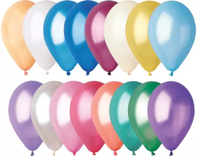 LOT 20/50/100 Ballons Nacres 12 Coloris - Haute Qualité 3,2 gr 100% Latex 30 cm