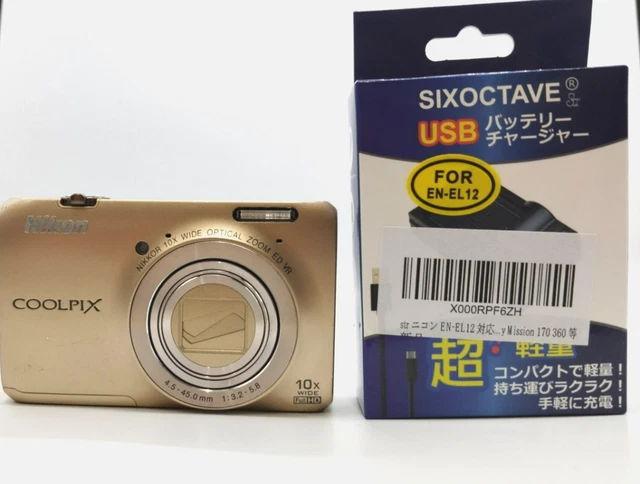 NIKON COOLPIX S6300 Digital Camera Full HD Movie Charger Battery 128GB SD TESTED EUR 159,87 - FR