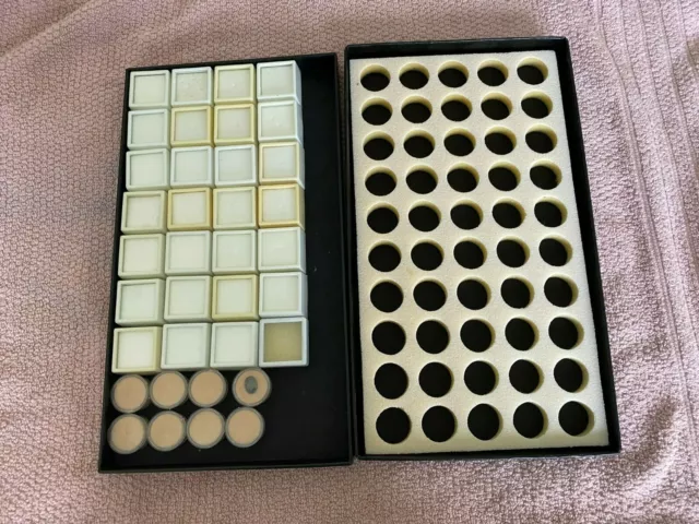 Black Gem Jar Tray With 36 Square Jars & Foam Pad For 50 Jars (1) Free Gemstone