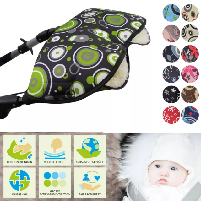 BAMBINIWELT Handschuhe MUFF Handwärmer Handmuff für Kinderwagen Buggy Wolle