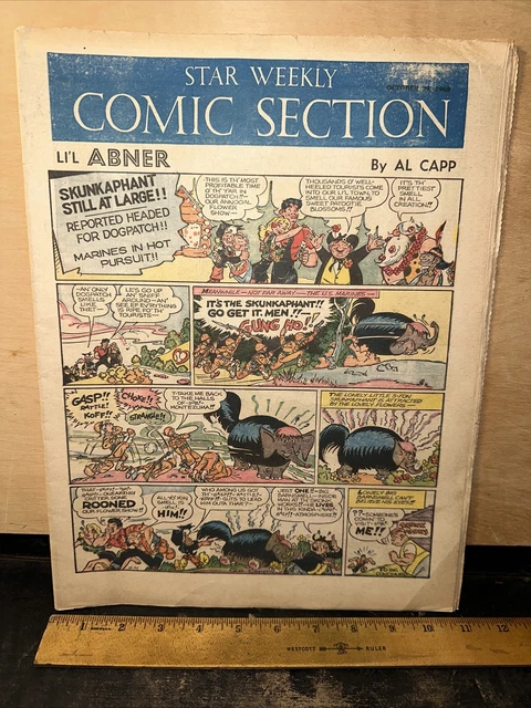 1960 Comic section star weekly Newspaper Toronto. Blondie, lil’ Abner, Terry