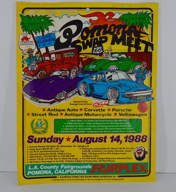 VTG 1988 POMONA Swap Meet Fairplex Classic Car Antique Auto Show Promo