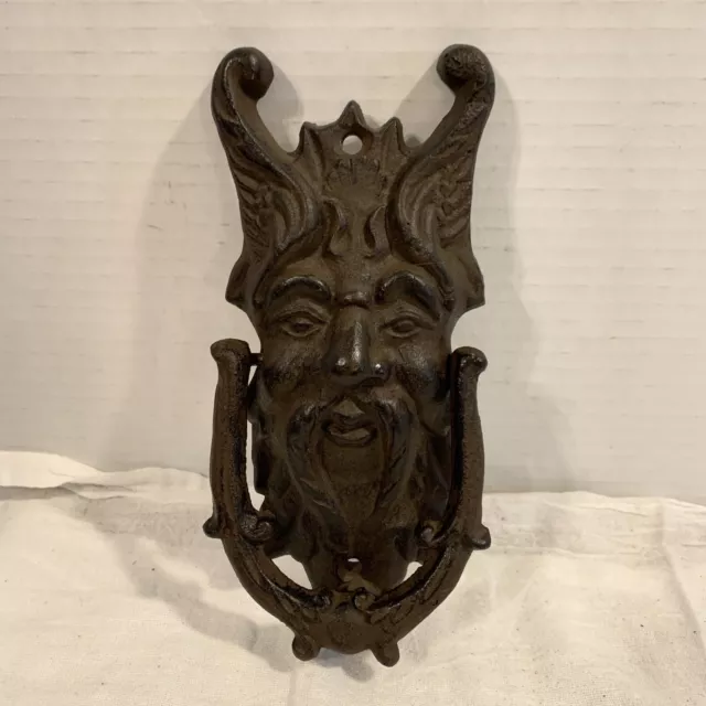 Leaf Man Old man winter door knocker cast iron Extra Large Gargoyle