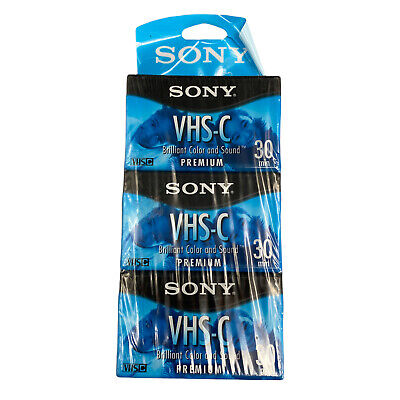 Paquete de 3 Sony TC-30VHGL Color y Sonido Brillantes 30 Min Premium VHS-C