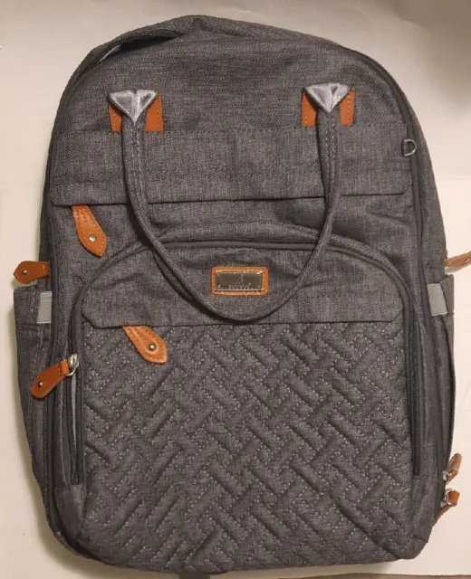 BabbleRoo Multifunction/Waterproof Large Capacity Diaper Bag Backpack -Dark Gray