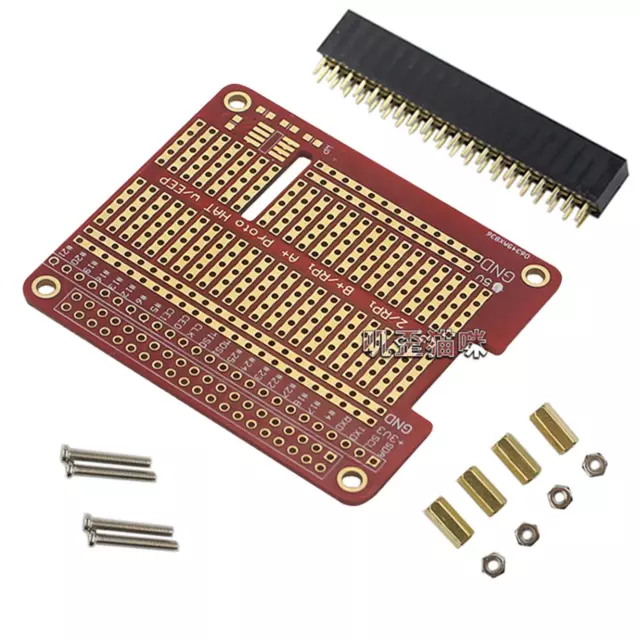 40-Pin GPIO Extension Board DIY Proto HAT Shield For Raspberry Pi 3B/3B+/4B