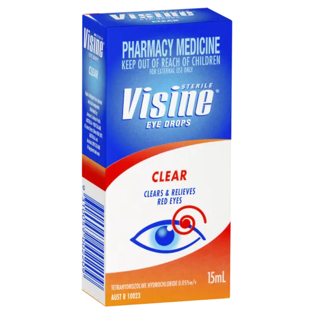 Visine Clear Eye Drops 15mL Sterile Relieves Congestion and Itching Red Eyes