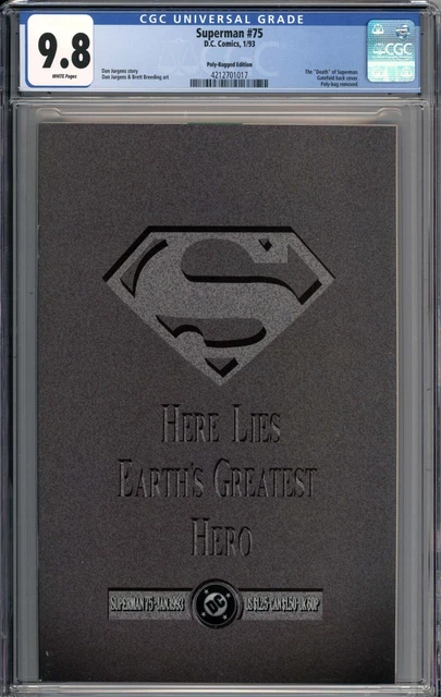 Superman #75 CGC 9.8 NM/MT Poly-Bagged 1st Printing Variant Death of Superman WP