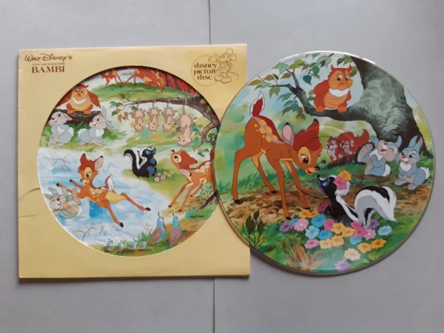 Record Disc Insert WALT DISNEY'S BAMBI LP Picture Disc + Insert Disneyland Records 3108 ...