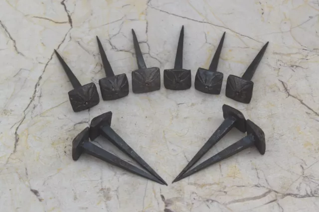 Vintage Hand forged iron blacksmith furniture Door Gate nails House Decor 10 Pcs