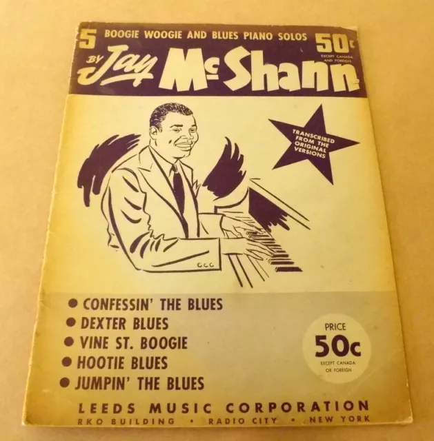 5 Boogie Woogie And Blues Piano Solos By Jay Mcshann Sheet Music Book 1941/42