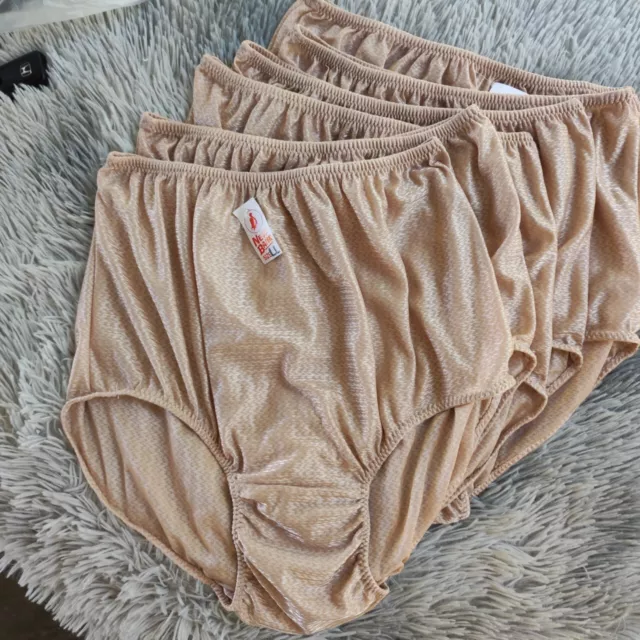 5pcs Large Light Underwear Soft Silky Nylon Full Briefs Woman Man