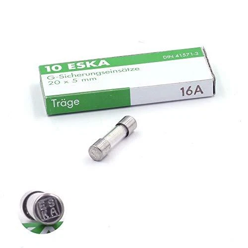 10x Fusible temporisé T en verre 16A / 250VAC 5x20mm