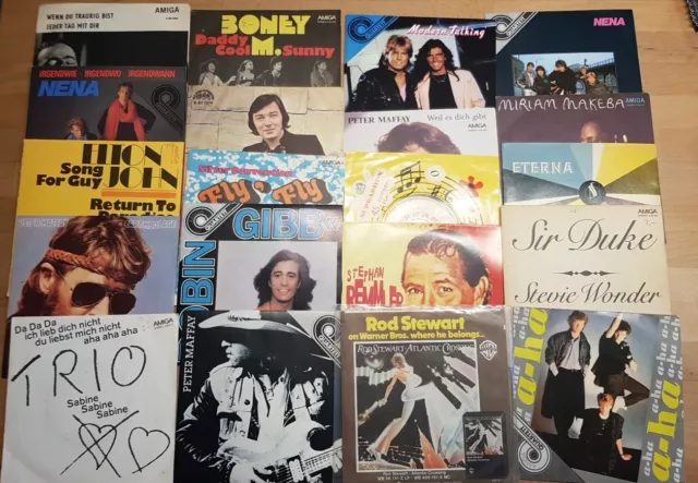 Schallplatten Single Konvolut 20 Stück, int. und nationale Popmusik DDR SAMMLUNG