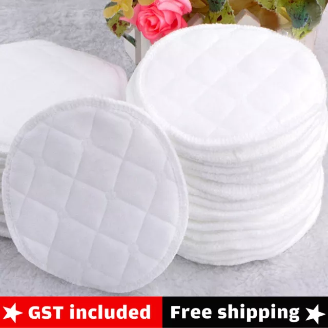 12x Reusable Breast Pad Cotton Nursing Organic Plain Washable Pads White