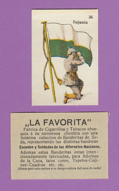 La Favorita (Canary Islands) - Scarce Silk Flags & Soldiers Card - Saxony