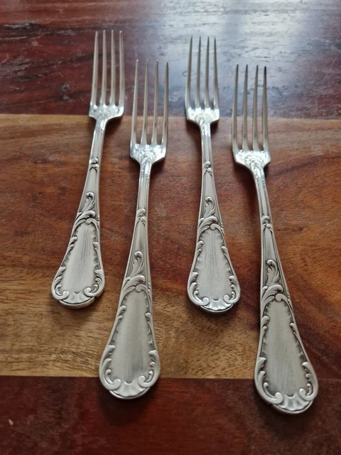 12 Fourchettes De Table Christofle Métal Argenté – Modèle Dax, état Très Bon