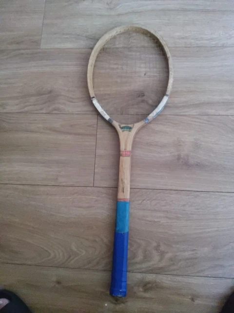 Raquette De Tennis Junior Vintage Dunlop Blue Flash - Années 60 - Avec Presse D. Bromby Beverley - Occasion