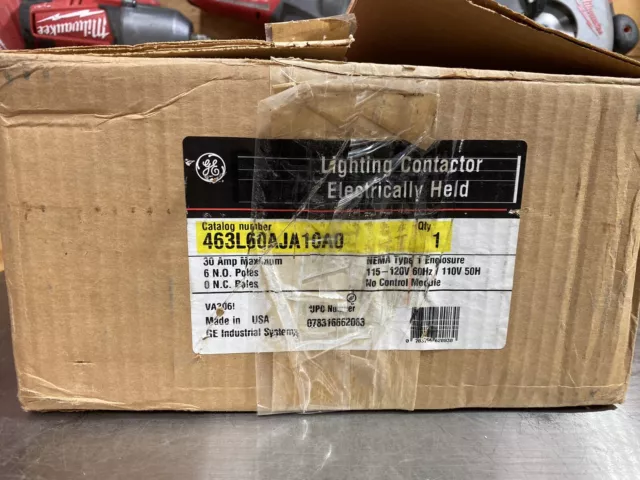 GE NSB CR463L60AJA10A0 Lighting Contactor Electrically Held 30A 120VAC 50/60Hz 6