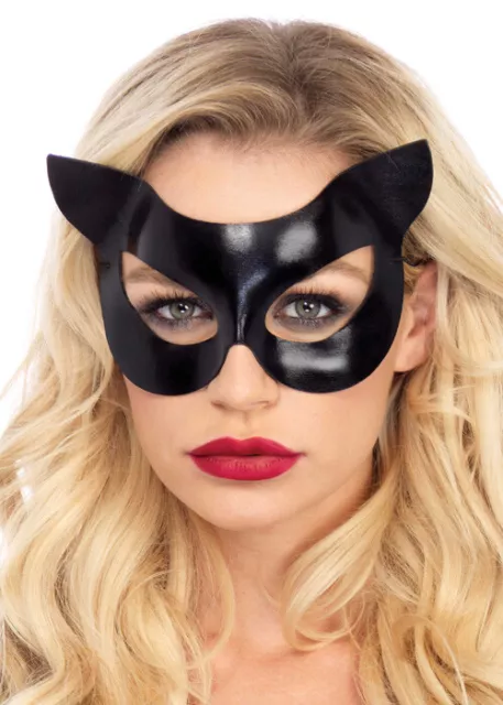 Womens Leg Avenue Black Vinyl Cat Mask