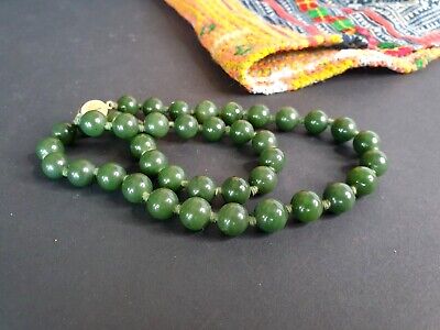 Old New Zealand Jade Beaded Necklace …beautiful collection and accent piece