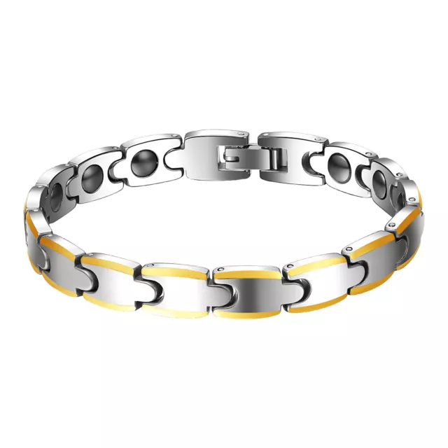 15pcs Men Women Tungsten Carbide Magnetic Health Energy Link Chain Bracelet 8MM