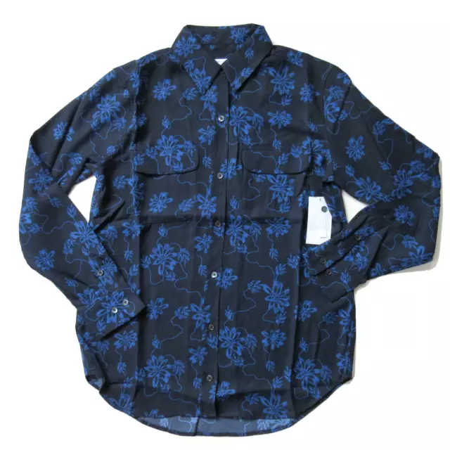 NWT Equipment Signature in Eclipse Blue Coatier Floral Button Down Shirt XS $280