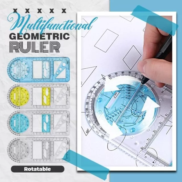 Multifunction Drawing Ruler Mathematics Geometric Measuring Drafting Teaching