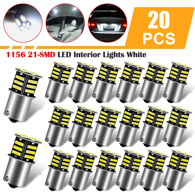 20x 1156 1141 21-SMD RV Camper Trailer LED Interior Light Bulb 6500K Super White