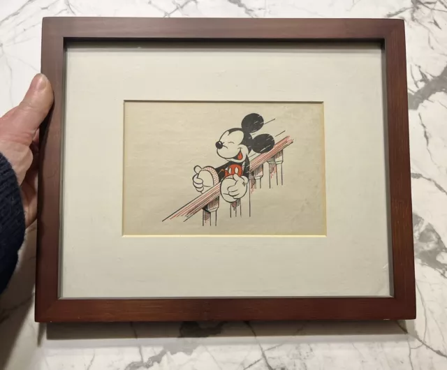 Vintage 1940s Mickey Mouse Framed Print with Certification