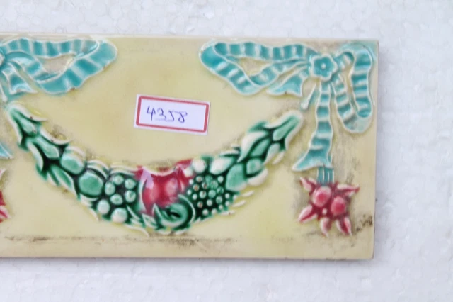 Japan antique art nouveau vintage majolica border tile c1900 Decorative NH4358 5