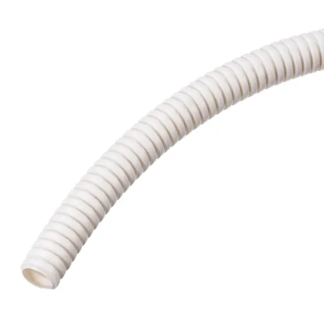 Wire Loom Tubing Corrugated Pipe Conduit, 10ft Length 10x13mm White