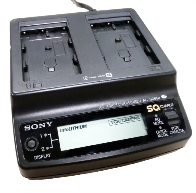 Sony AC-SQ950 Li-ion Batería Cargador para Sony NP-FM, NP-QM Baterías