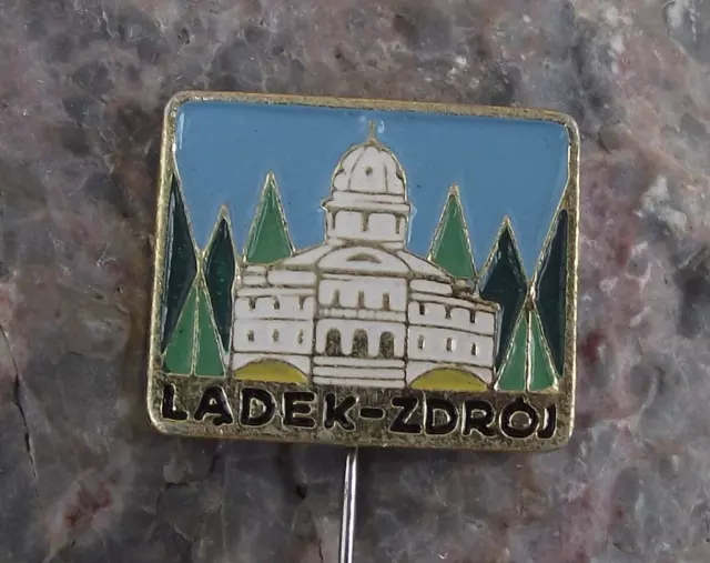 Vintage Ladek Zdroj Landek Klodzko Poland Spa Town Polish Pin Badge