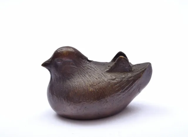 Vintage Japanese Bronze Mandarin Duck Scholar Suiteki Water Dropper