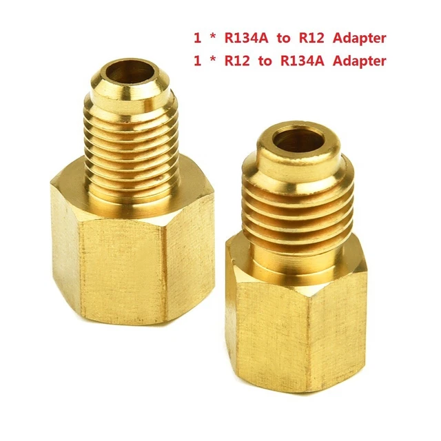 R12 To R134a Tank/Vacuum Pump Adapters, 1/4FMF X 1/2 ACME-M & 1/2 ACME-FM X 1/4M