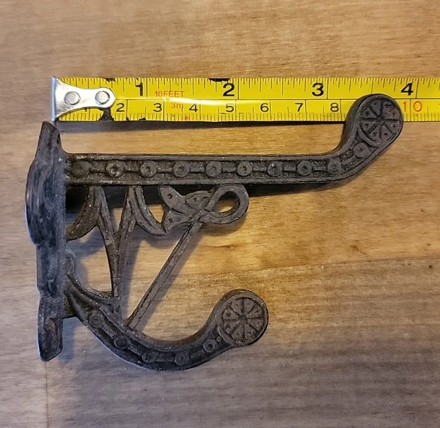 Beautiful Vintage Antique Eastlake Cast Iron Coathook Coat Hook Awesome Patina! 7