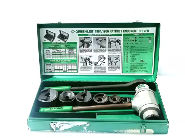 GREENLEE 1904/1906B Ratchet Knockout Punch kit 2