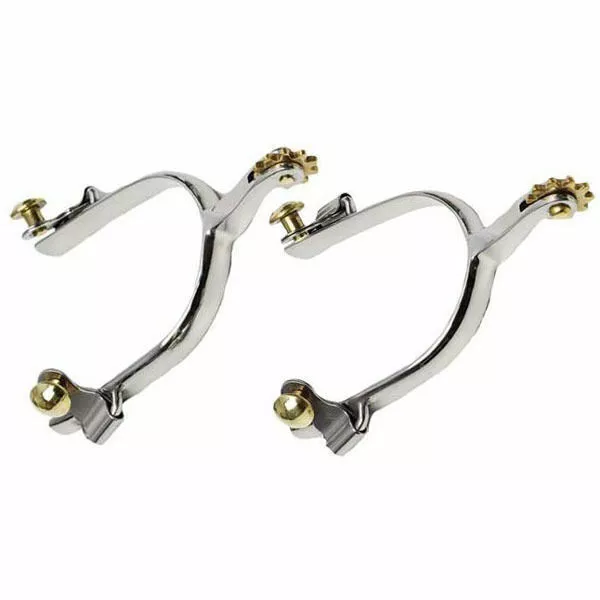 Zilco Western Spurs Stainless Steel Roping Brass Rowel