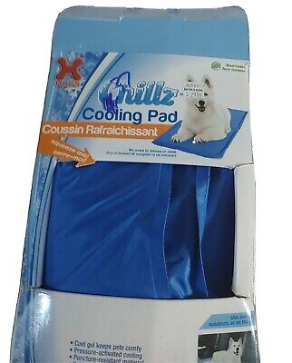 Chills Cooling Pad Large Blue   Pressure Activated 36 X 20" gel pad Open Box