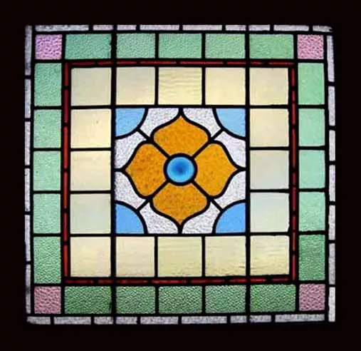 Victorian English Antique Stained Glass Window