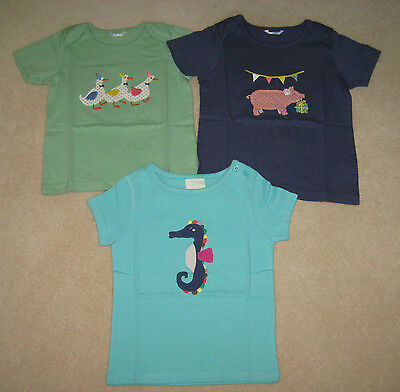 Mini Boden Baby Tshirt Top 0-4 years Applique Pig Ducks Seahorse