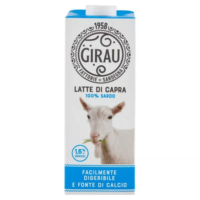 10 Confezioni Girau Latte di Capra UHT Parzialmente Scremato 1 L