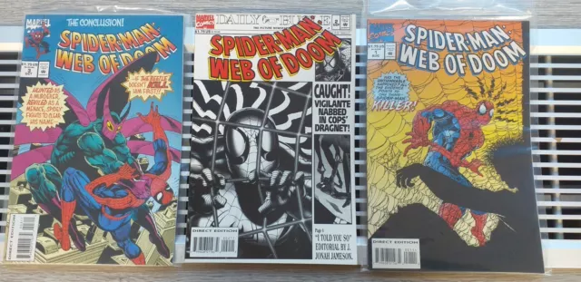 Spiderman Web Of Doom Miniserie 1, 2, 3 Nm Marvel Comics From 1994