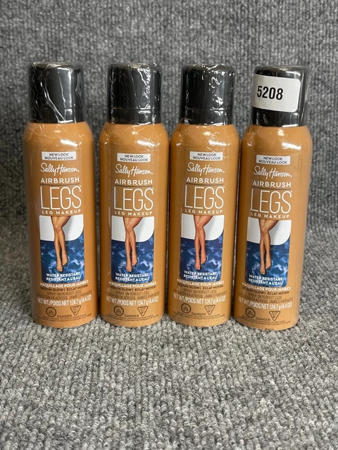 4 botellas de maquillaje de piernas con aerógrafo Sally Hansen con brillo ligero para piernas
