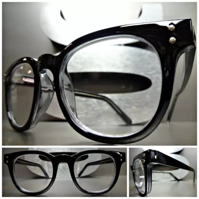 Herren oder Frauen VINTAGE RETRO Stil LESBRILLE LESER schwarzes Gestell +1,25