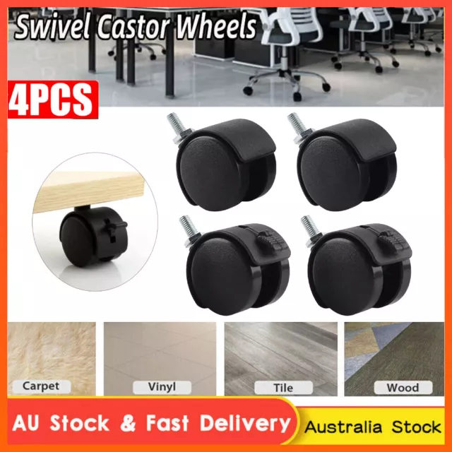 4X 1.5" / 40mm Heavy Duty Swivel Caster Wheels Office Castor with Brakes